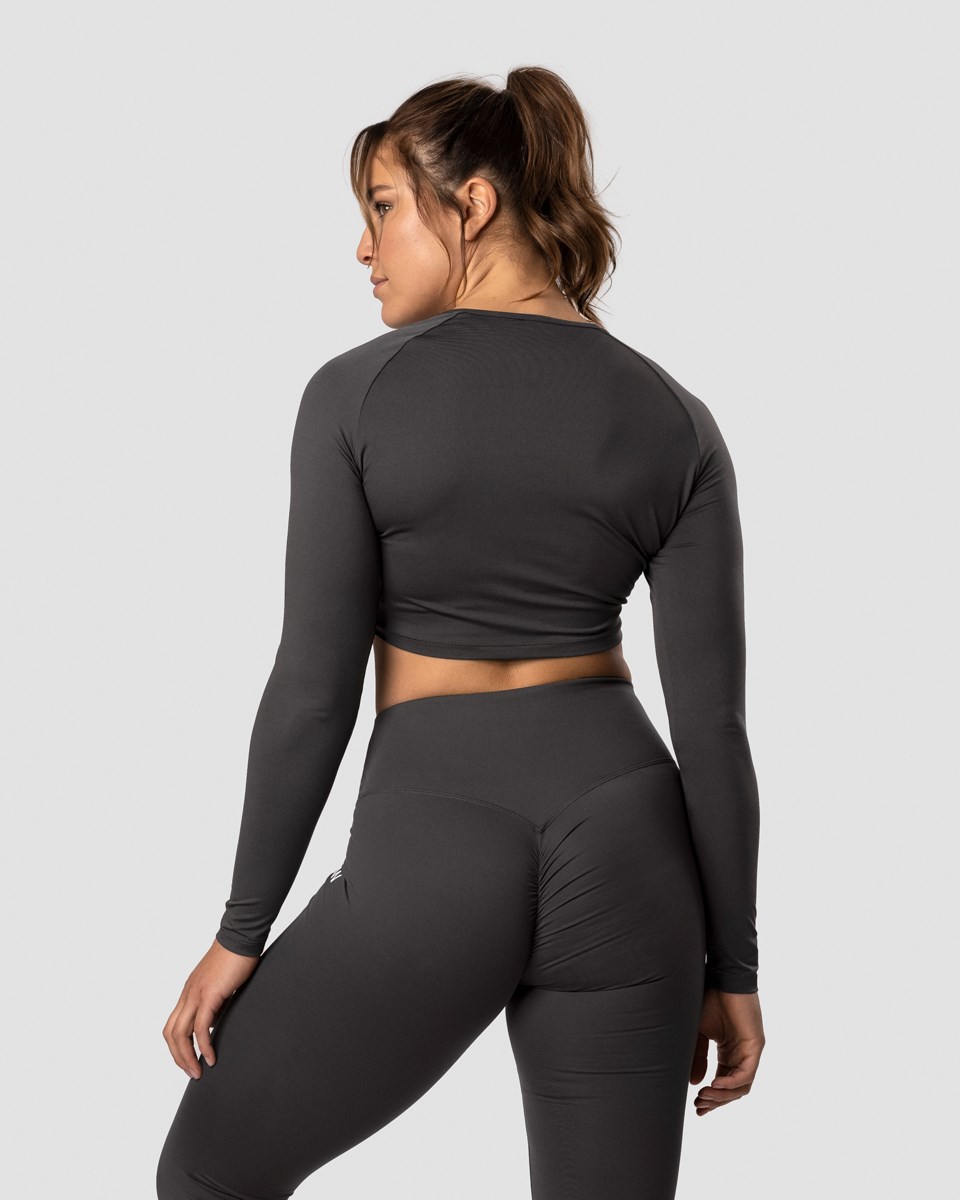 ICIW Scrunch Long Sleeve Anthracite Wmn Mörkgrå | 653214FNQ