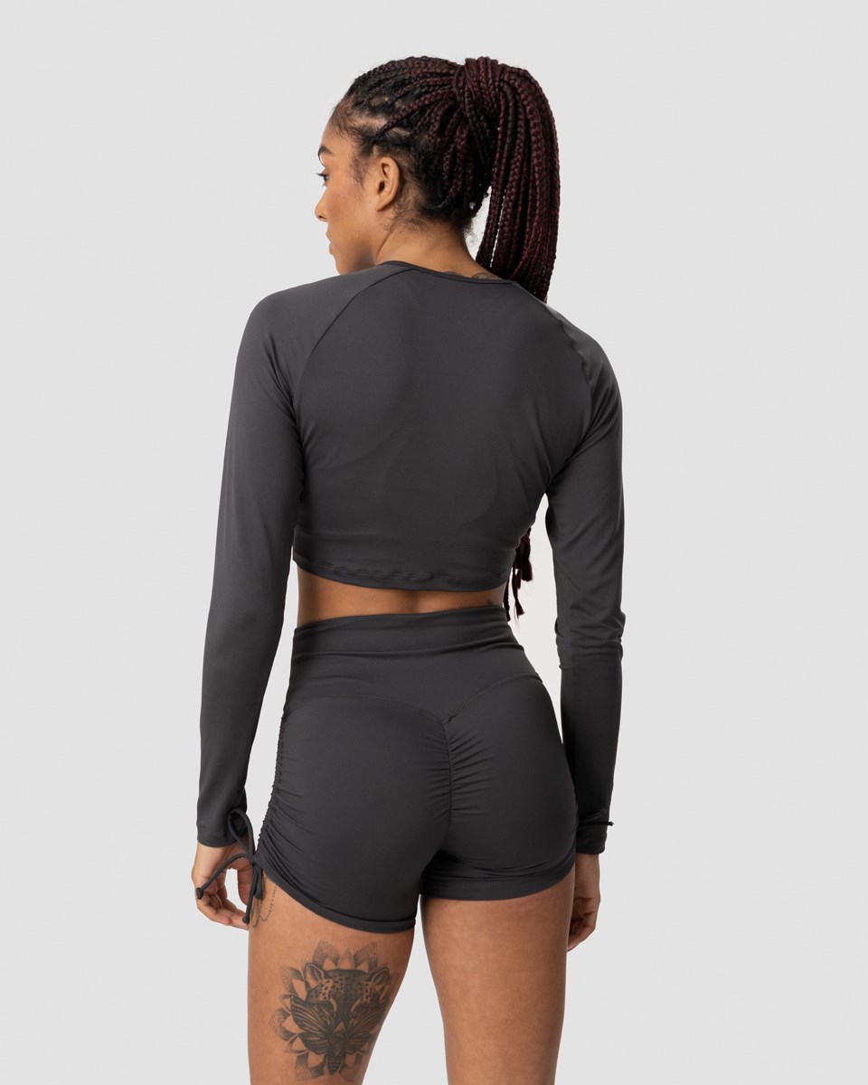 ICIW Scrunch Long Sleeve Anthracite Wmn Mörkgrå | 653214FNQ