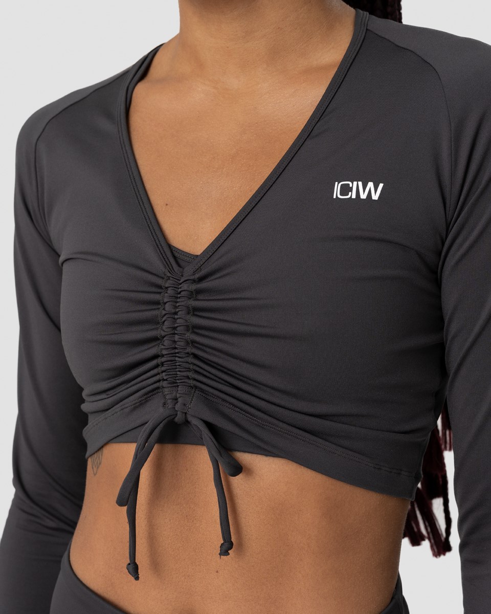 ICIW Scrunch Long Sleeve Anthracite Wmn Mörkgrå | 653214FNQ