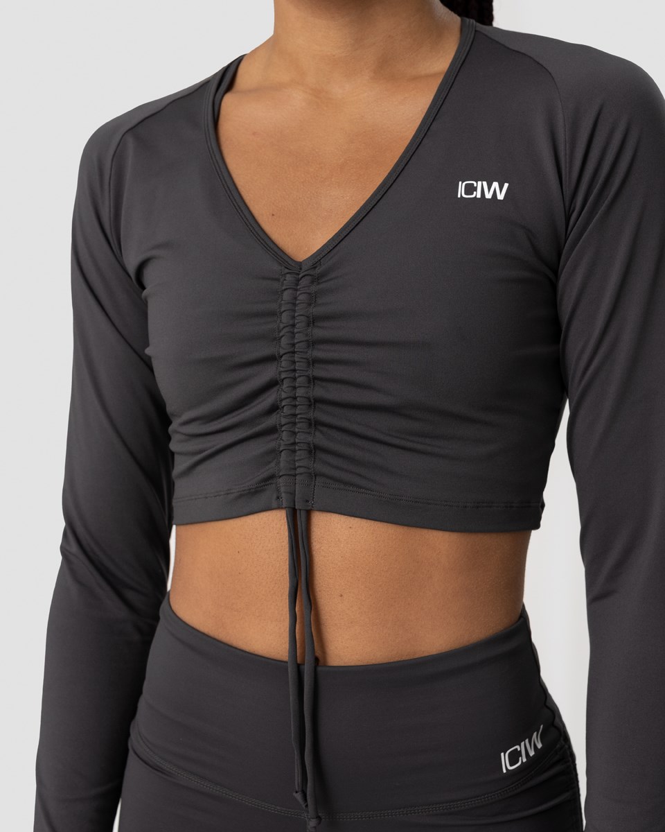 ICIW Scrunch Long Sleeve Anthracite Wmn Mörkgrå | 653214FNQ