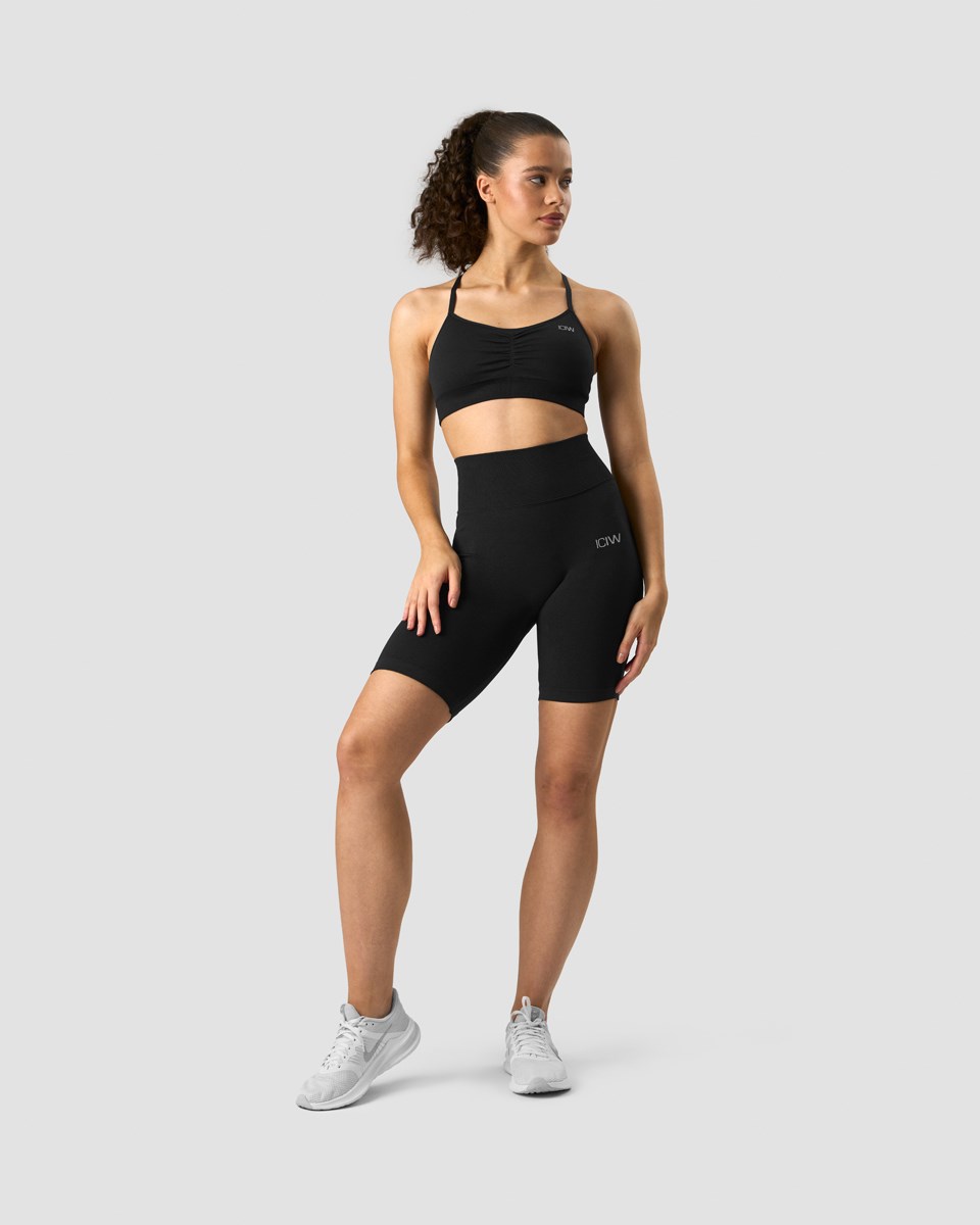 ICIW Scrunch Seamless Biker Shorts Svarta | 517023YJB