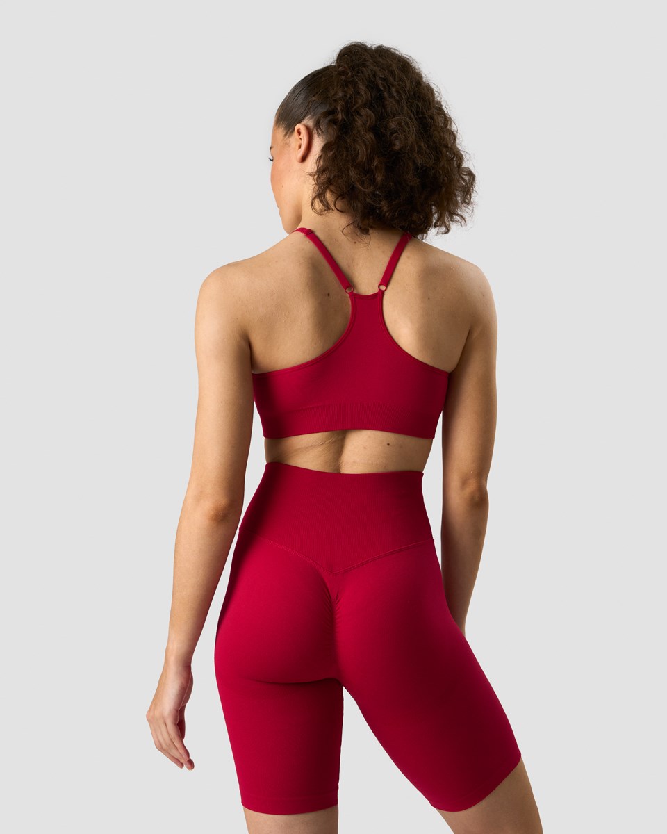 ICIW Scrunch Seamless Sports Bra Deep Mörkröda | 236980WYP