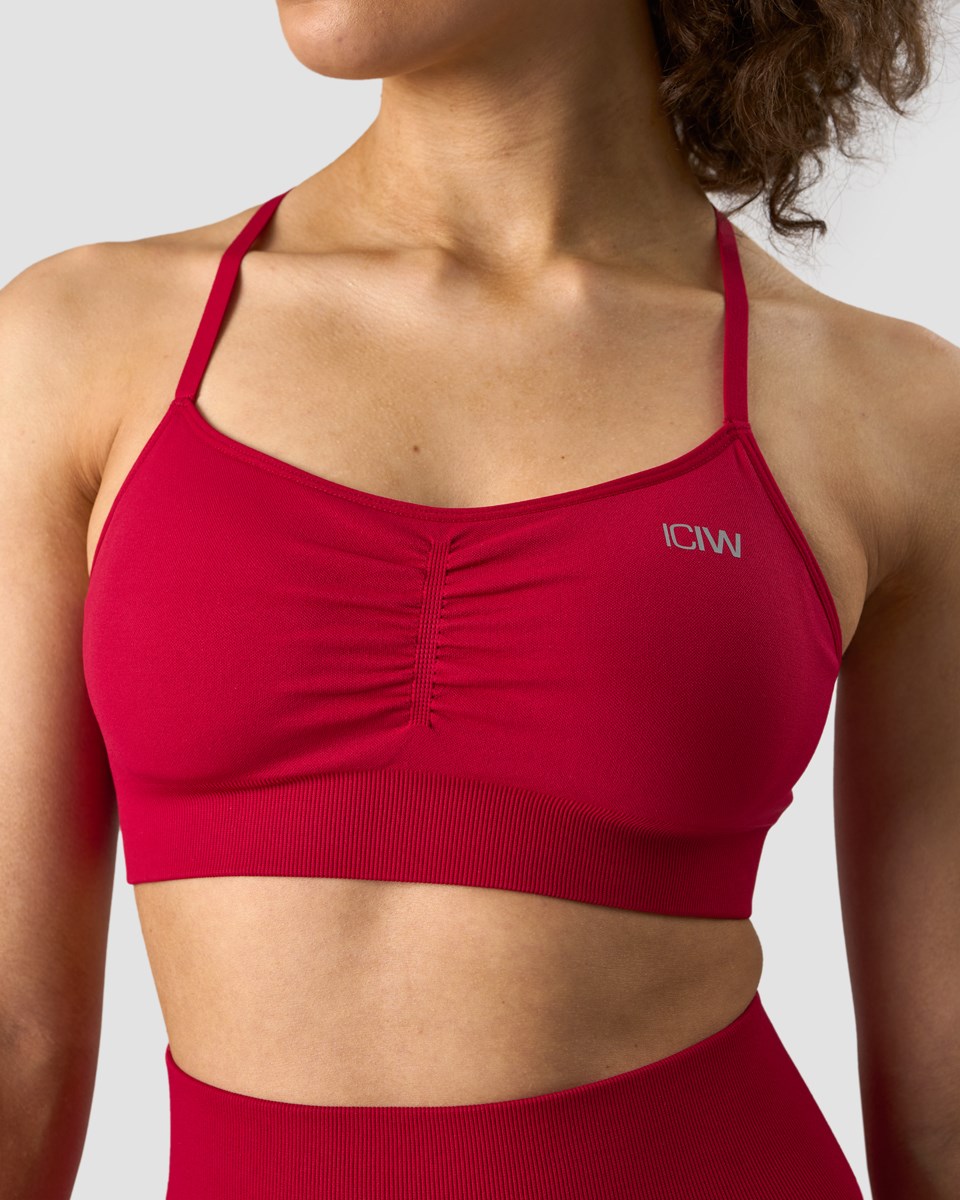 ICIW Scrunch Seamless Sports Bra Deep Mörkröda | 236980WYP