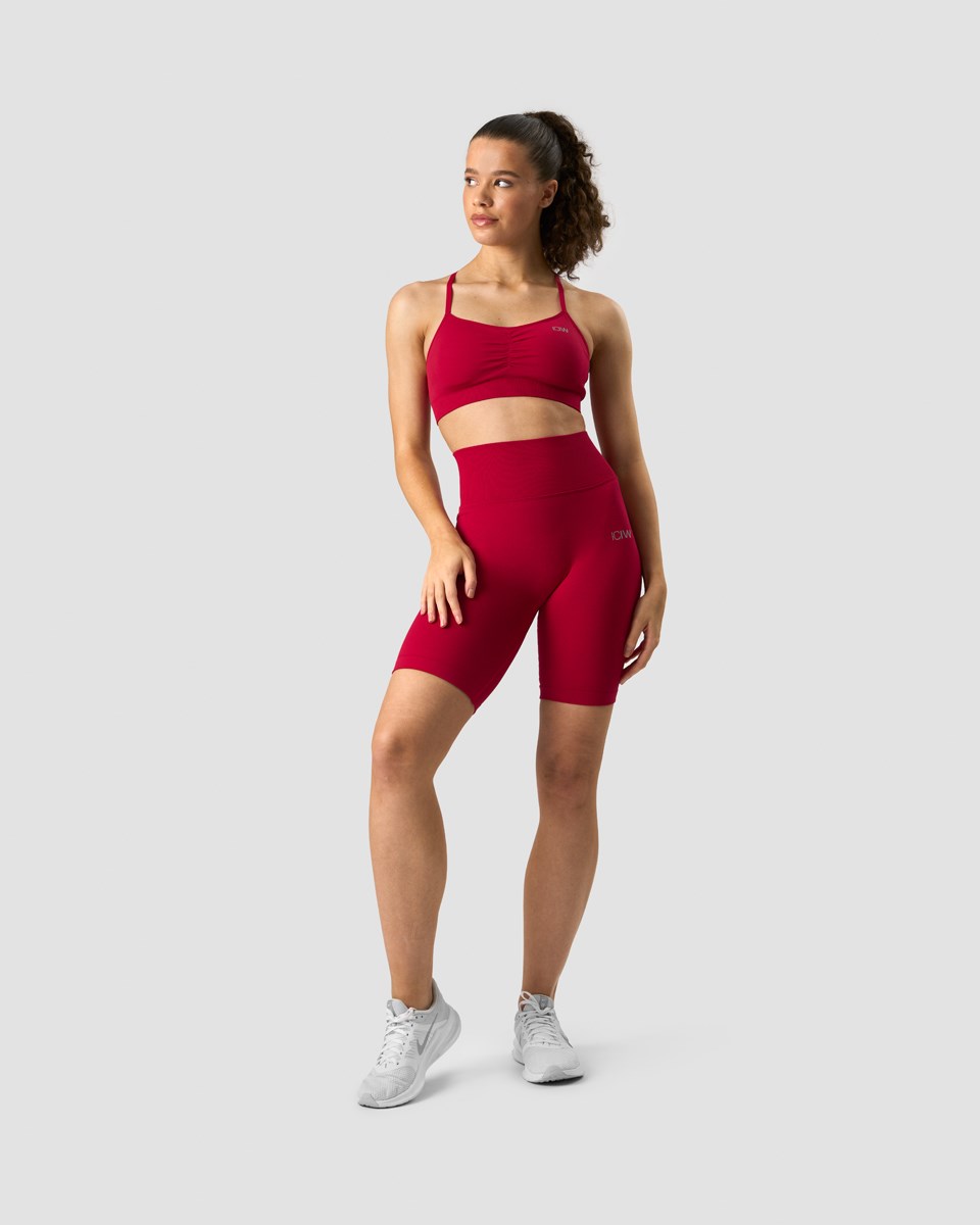 ICIW Scrunch Seamless Sports Bra Deep Mörkröda | 236980WYP