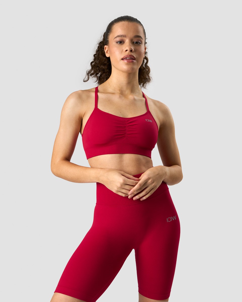 ICIW Scrunch Seamless Sports Bra Deep Mörkröda | 236980WYP