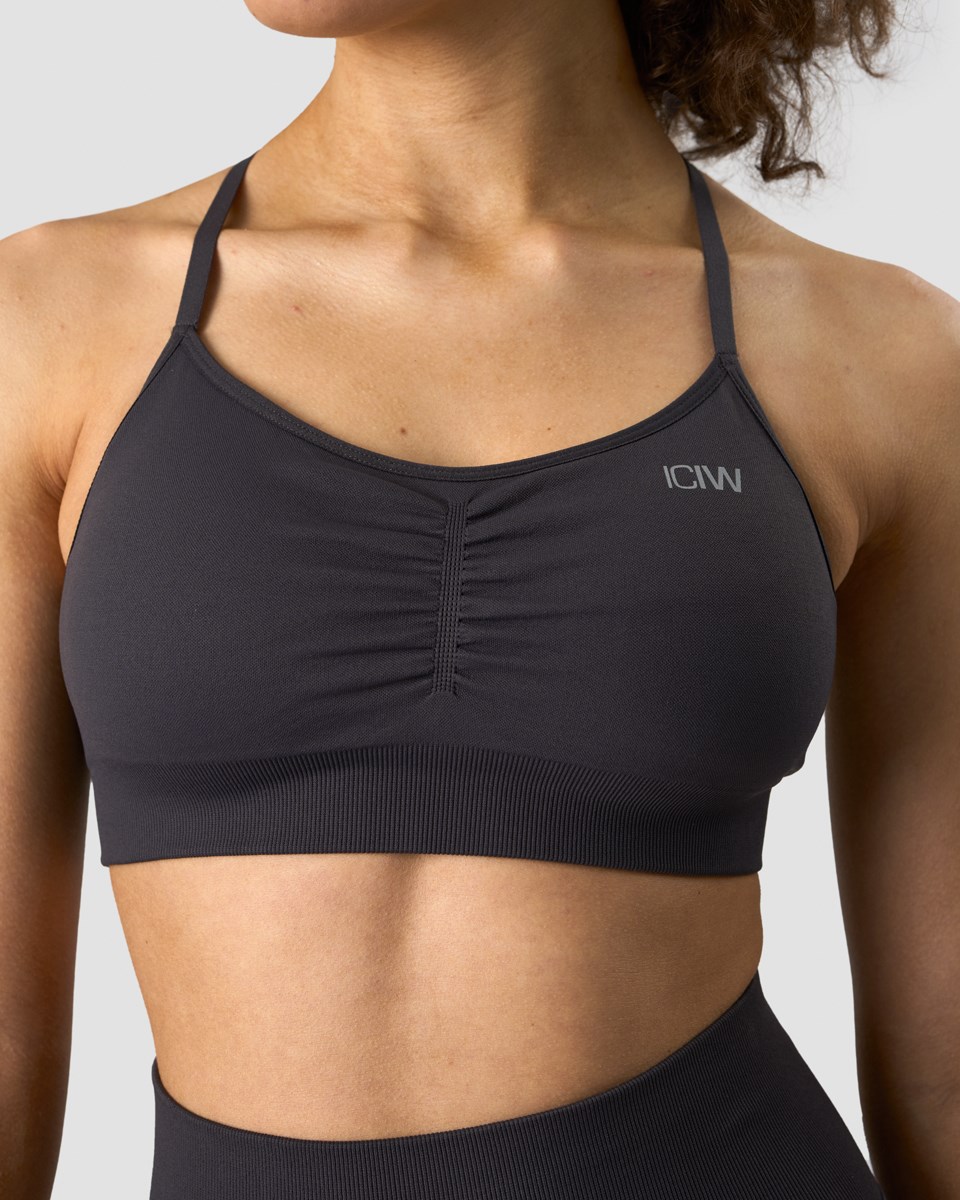 ICIW Scrunch Seamless Sports Bra Graphite Mörkgrå | 608174SFU