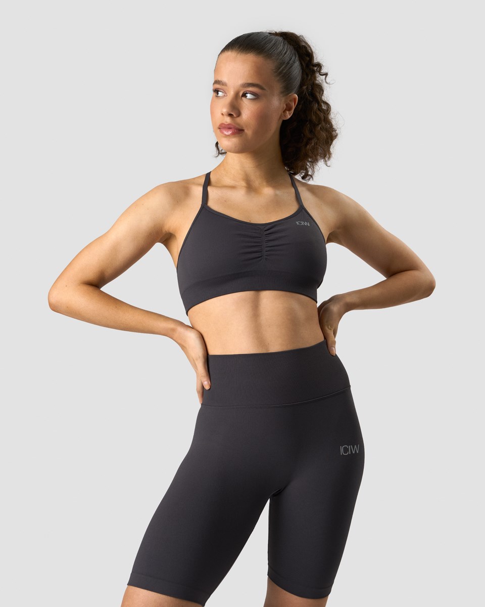 ICIW Scrunch Seamless Sports Bra Graphite Mörkgrå | 608174SFU