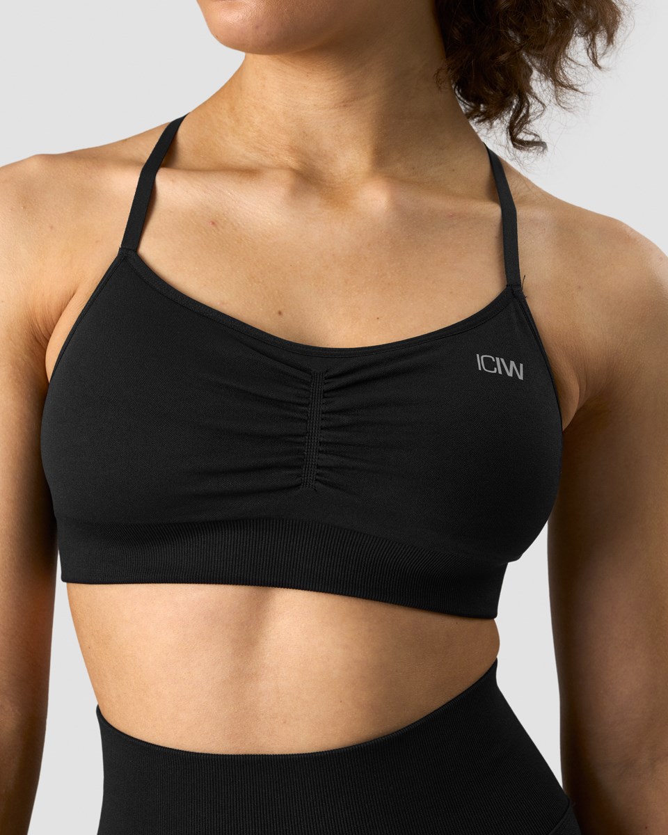 ICIW Scrunch Seamless Sports Bra Svarta | 507142VCW