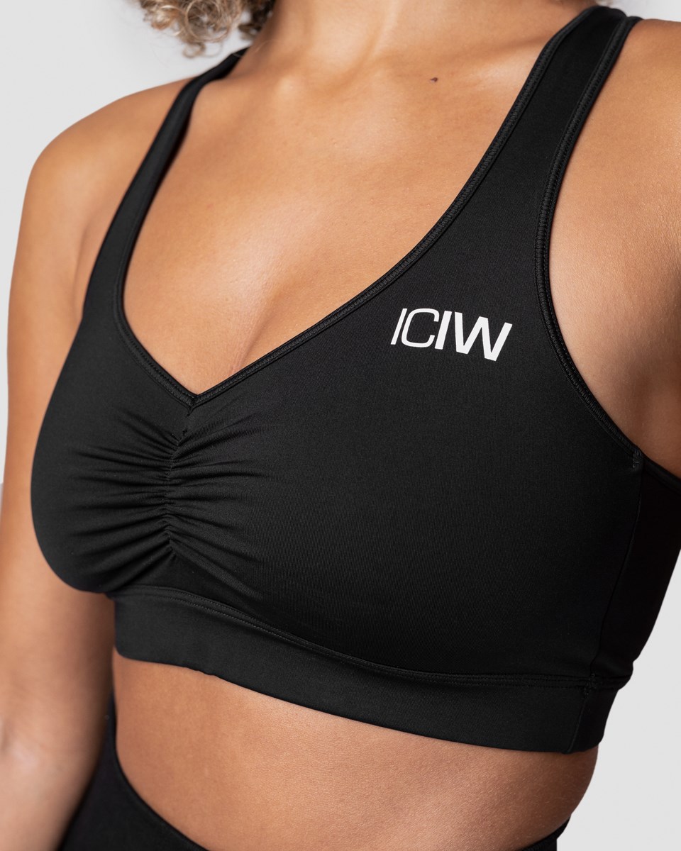 ICIW Scrunch Sports Bra Wmn Svarta | 602179NVC