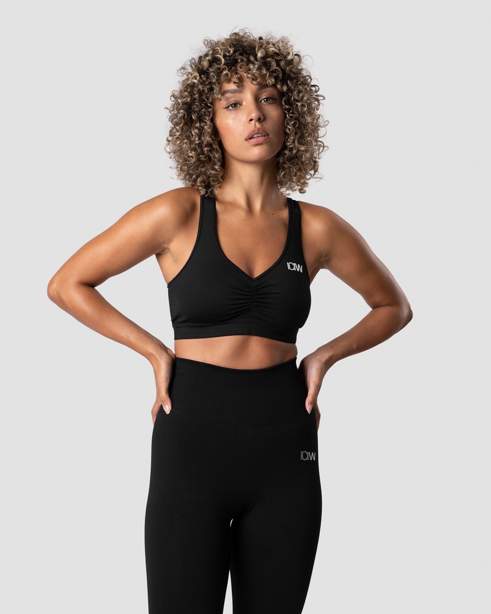 ICIW Scrunch Sports Bra Wmn Svarta | 602179NVC