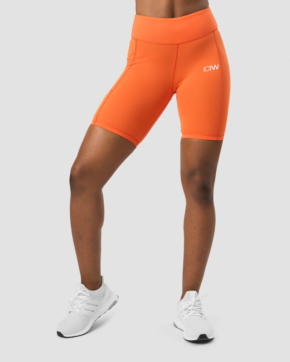 ICIW Scrunch V-shape pocket biker shorts Orange | 029361DQI