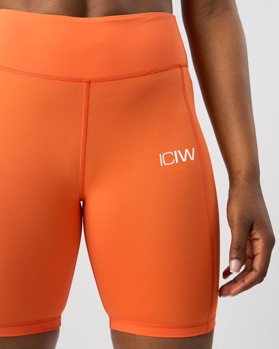 ICIW Scrunch V-shape pocket biker shorts Orange | 029361DQI