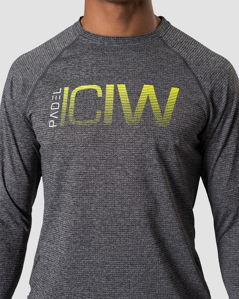 ICIW Smash Padel Mesh Longsleeve Melange Ljusgrå | 924073EWT