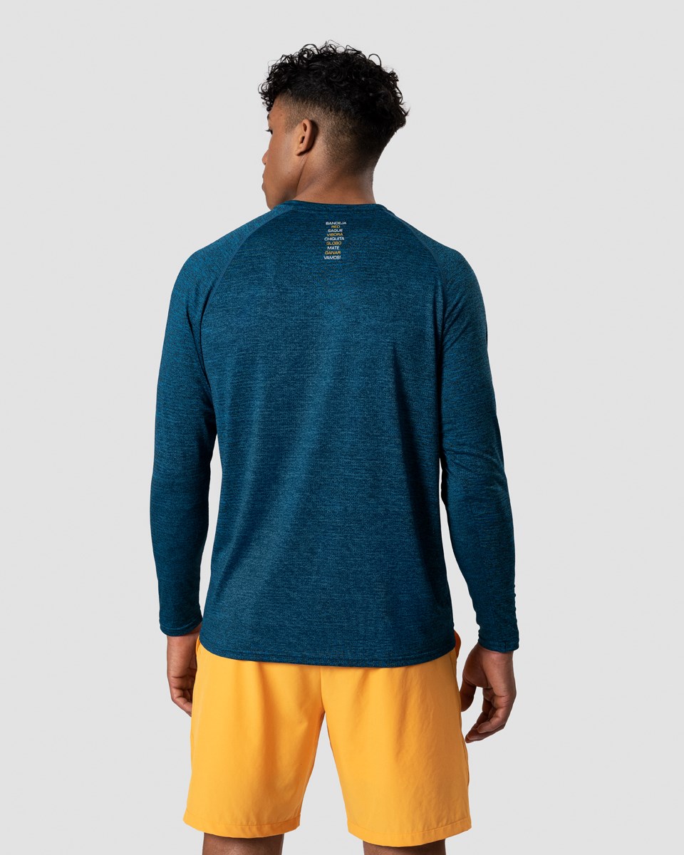 ICIW Smash Padel Mesh Longsleeve Teal Melange Mörkblå | 896425MLO