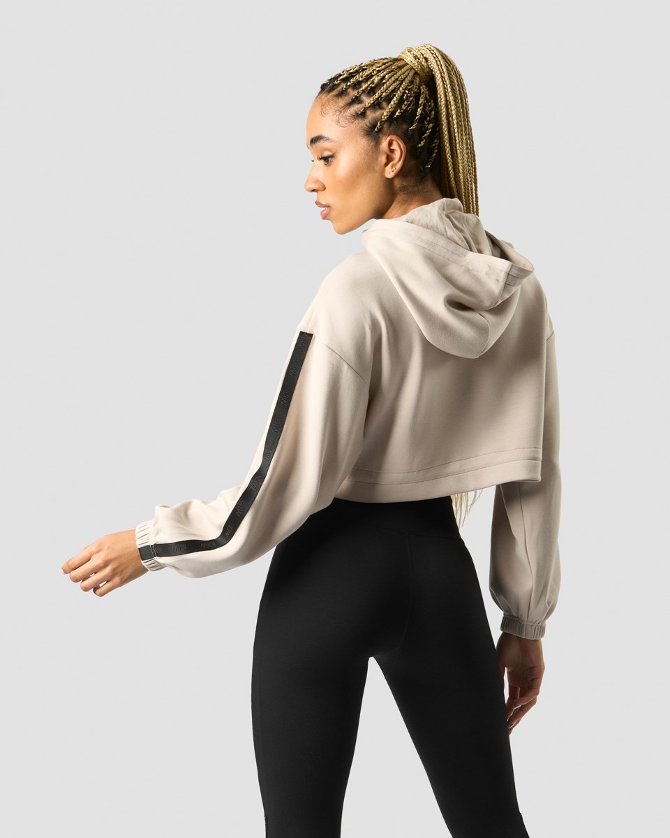 ICIW Stance Cropped Hoodie Wmn Beige | 819502EPT