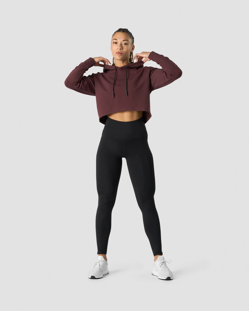 ICIW Stride Cropped Hoodie Wmn Burgundy Mörkröda | 594712YRP