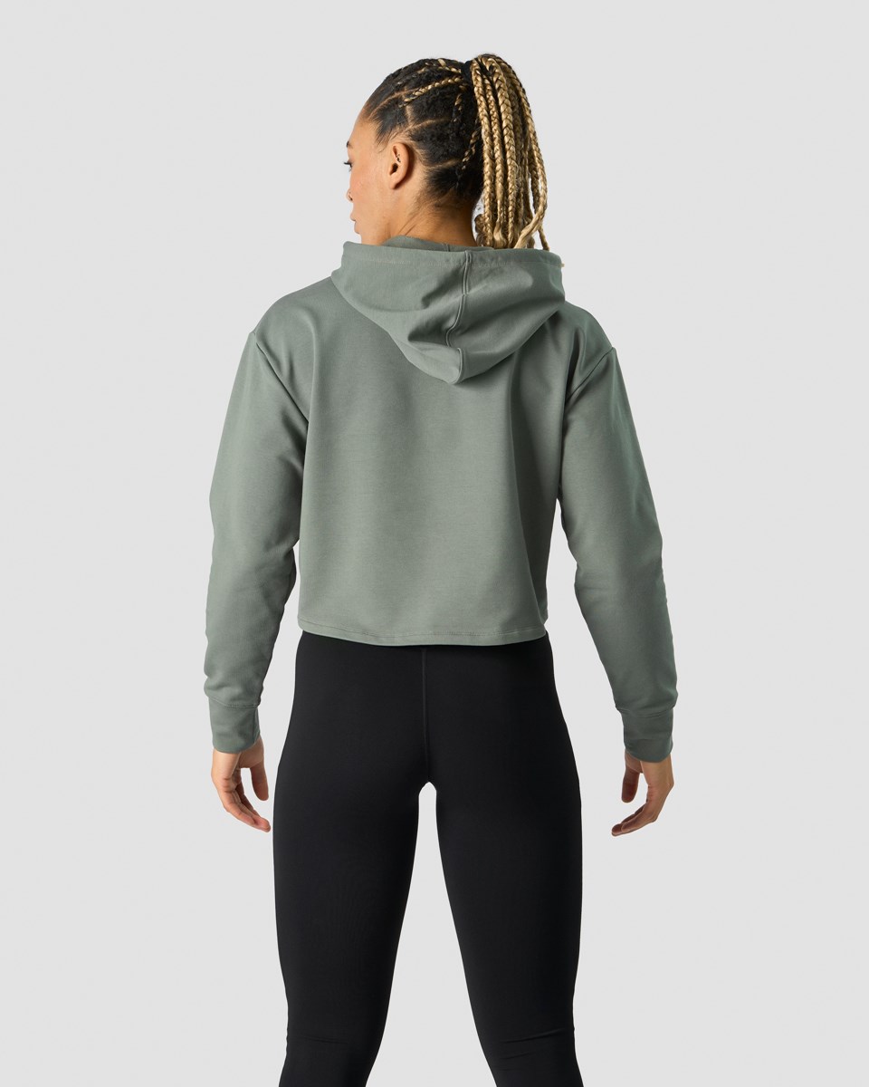 ICIW Stride Cropped Hoodie Wmn Sea Mörkgröna | 603548LYH