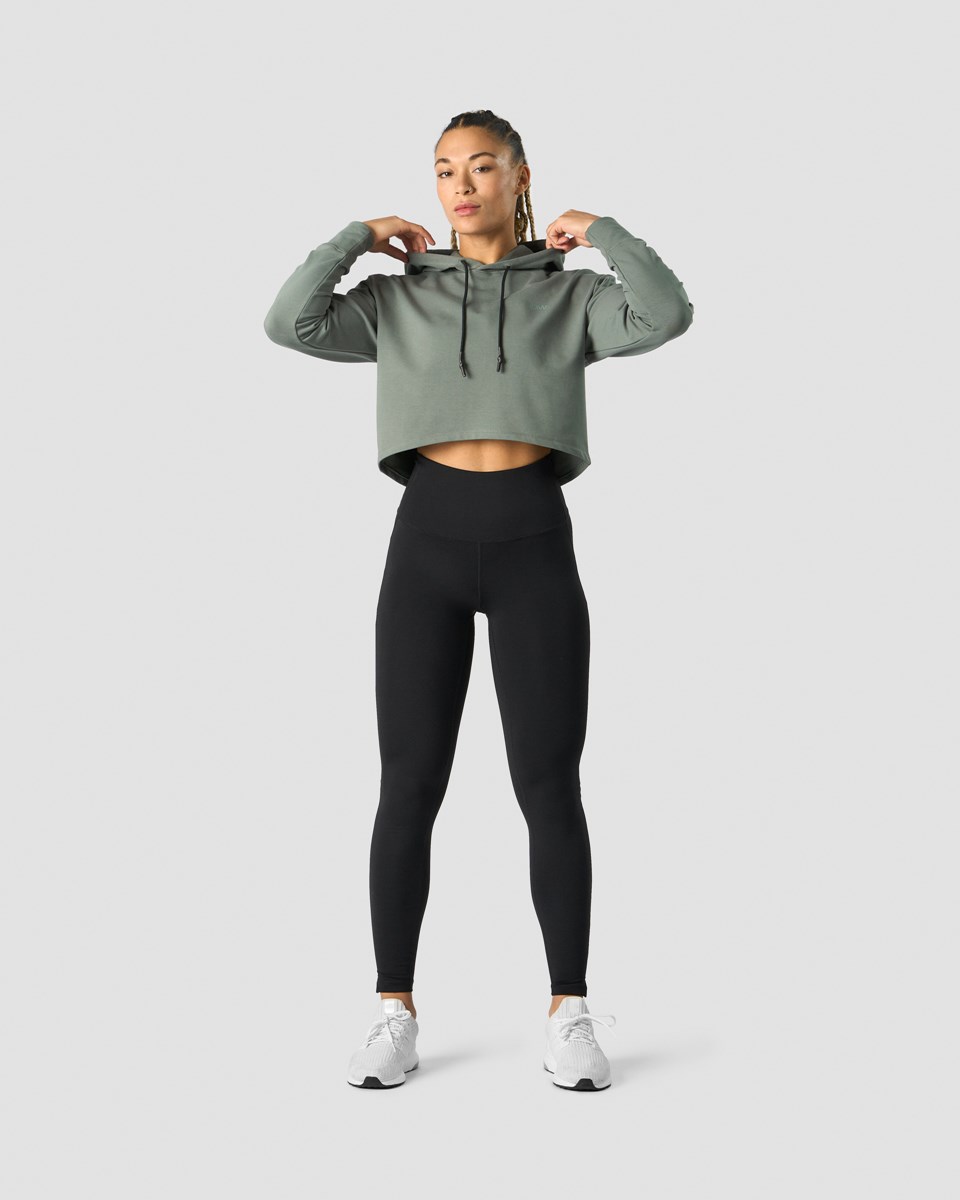 ICIW Stride Cropped Hoodie Wmn Sea Mörkgröna | 603548LYH