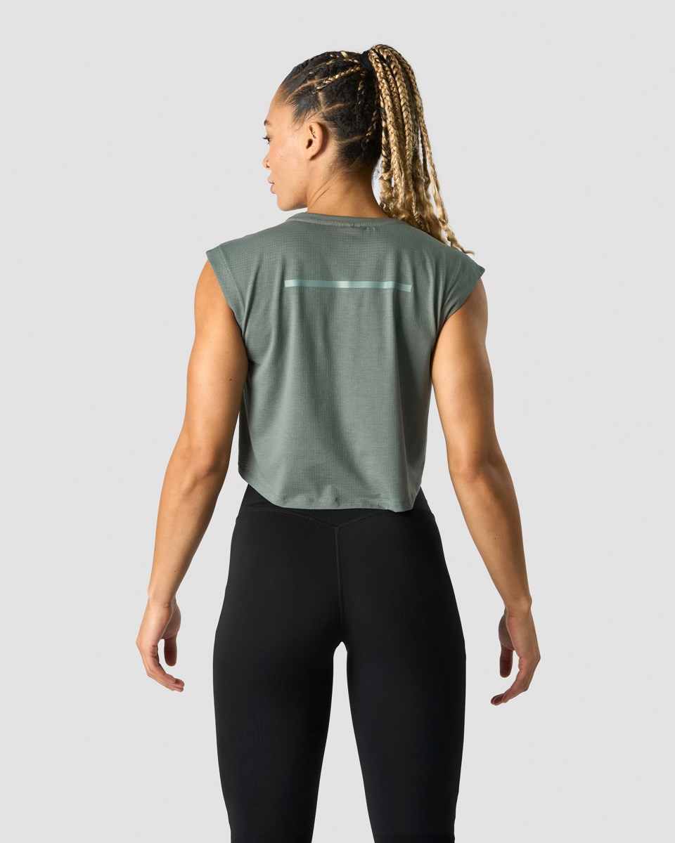 ICIW Stride Cropped Tank Wmn Sea Mörkgröna | 207318RPY