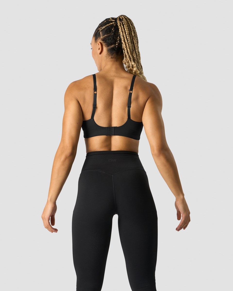 ICIW Stride Snörade Sportsbra Svarta | 710689VTF