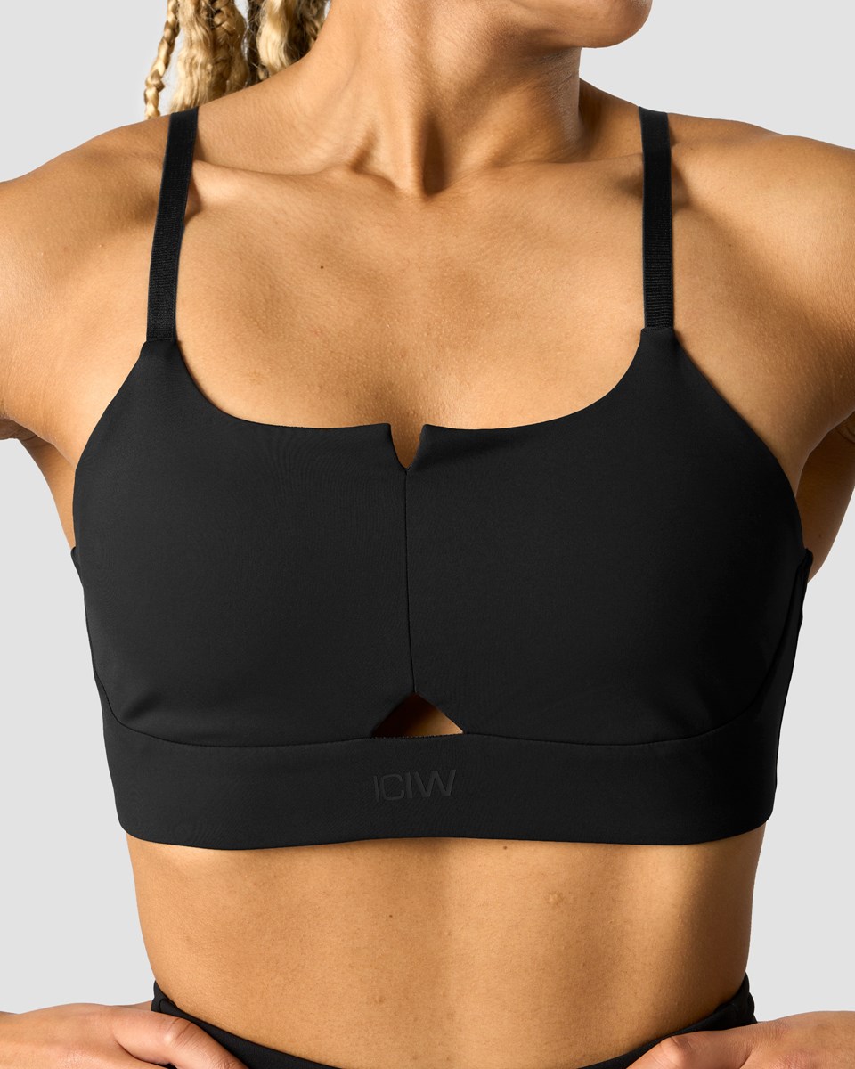 ICIW Stride Snörade Sportsbra Svarta | 710689VTF