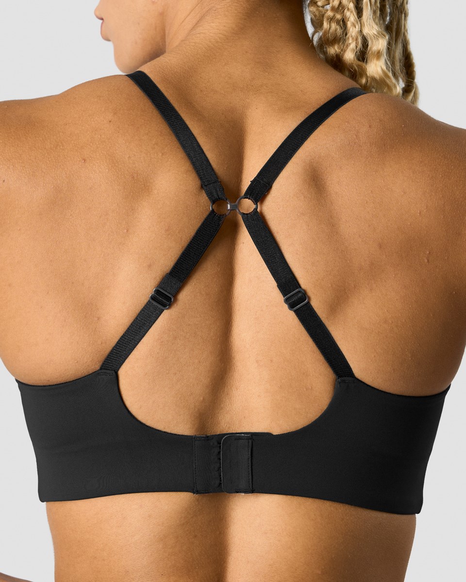 ICIW Stride Snörade Sportsbra Svarta | 710689VTF