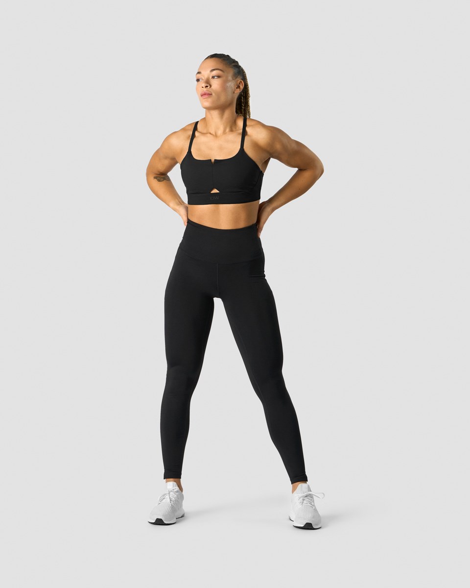 ICIW Stride Snörade Sportsbra Svarta | 710689VTF