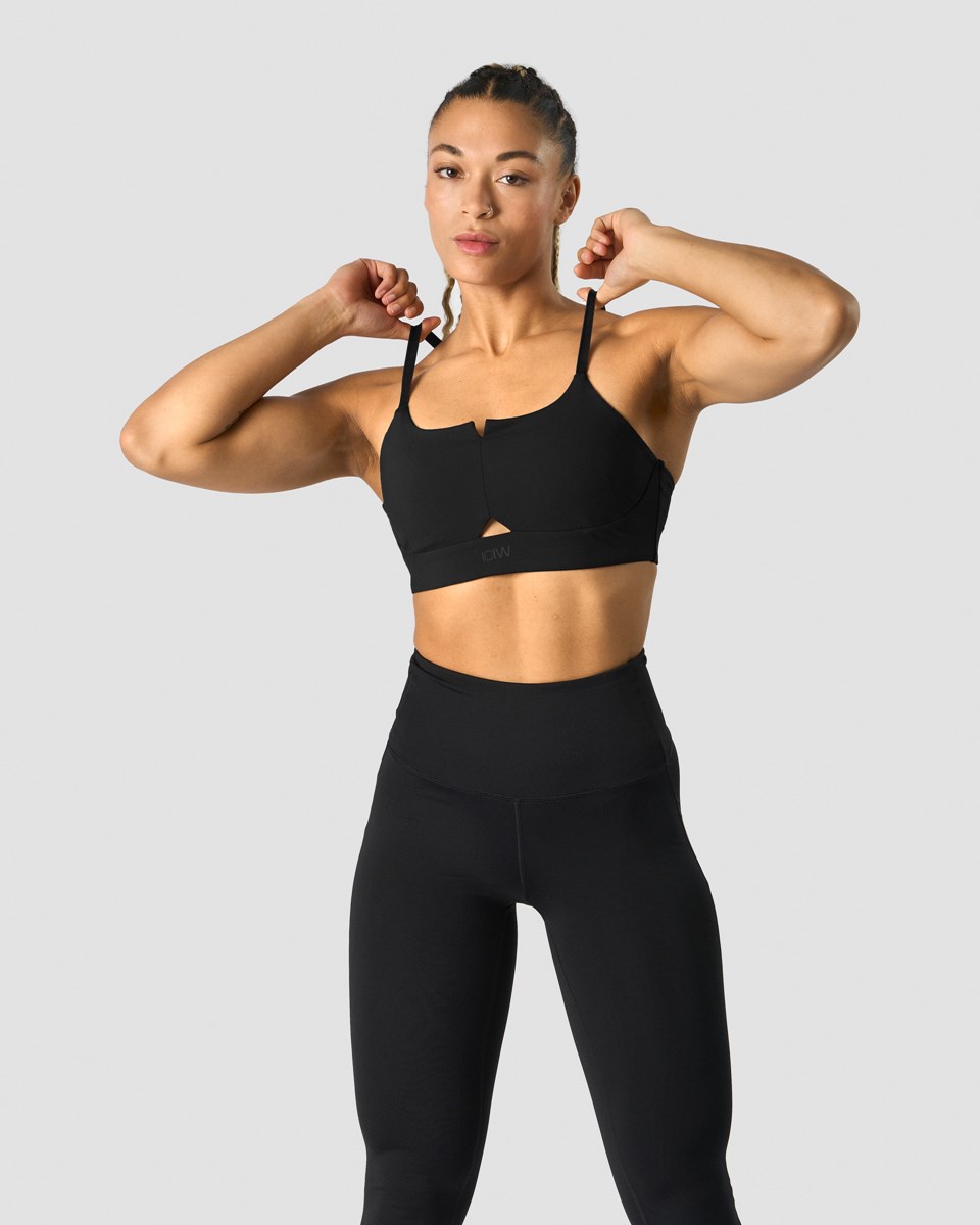 ICIW Stride Snörade Sportsbra Svarta | 710689VTF