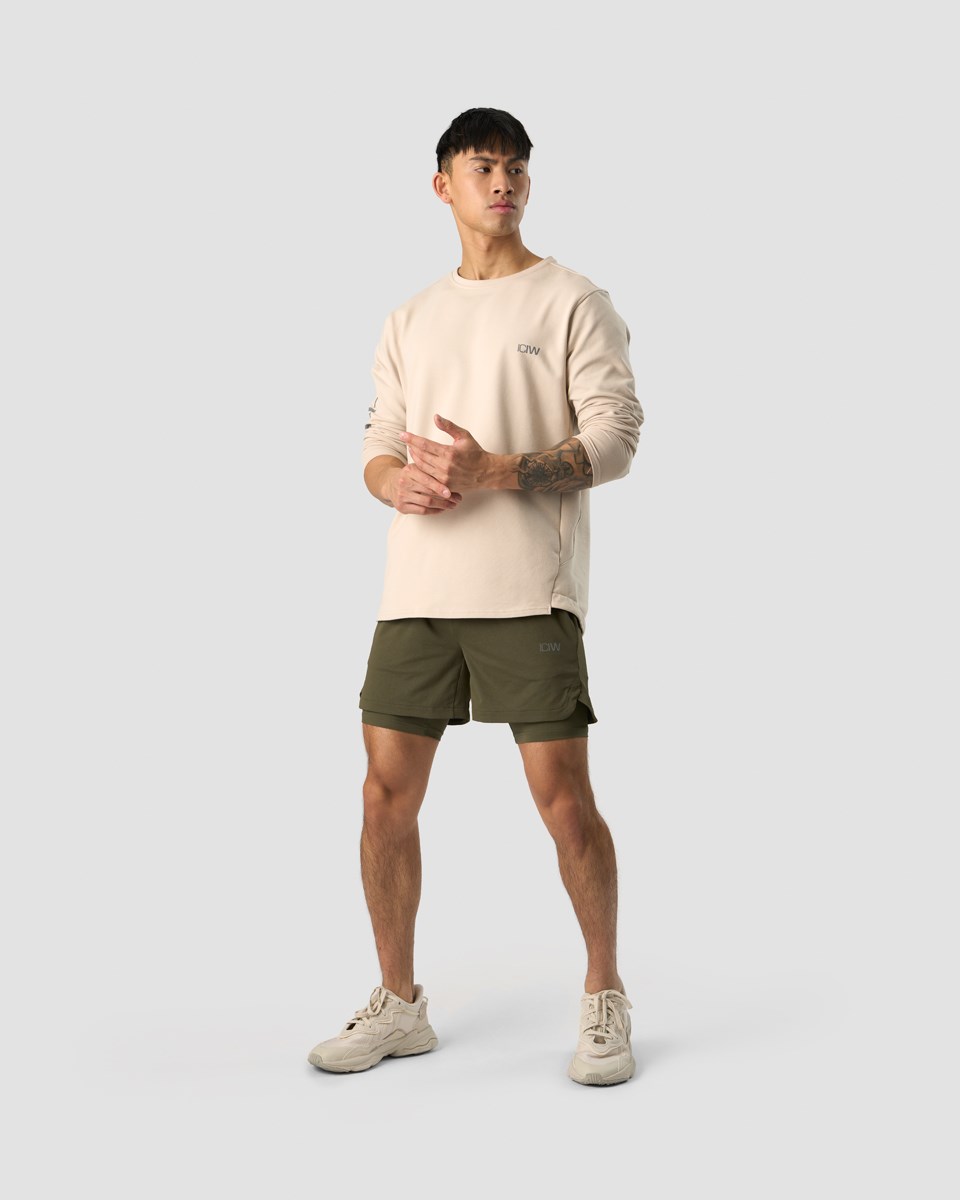 ICIW Stride Sweatshirt Beige | 432096RVB