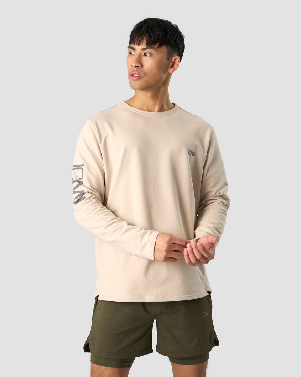 ICIW Stride Sweatshirt Beige | 432096RVB