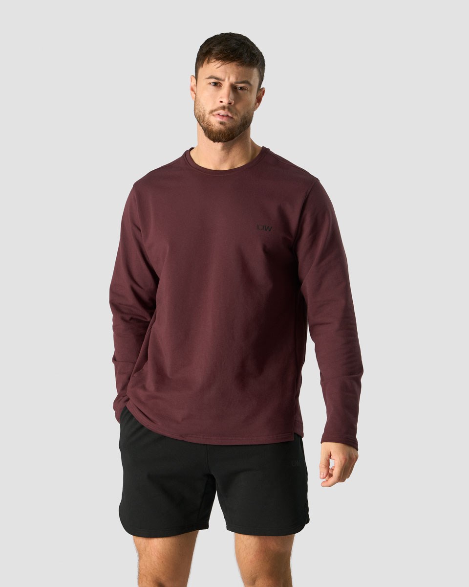 ICIW Stride Sweatshirt Burgundy Mörkröda | 795814OEP