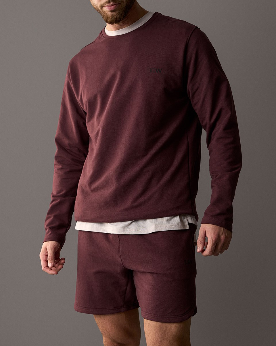 ICIW Stride Sweatshirt Burgundy Mörkröda | 795814OEP