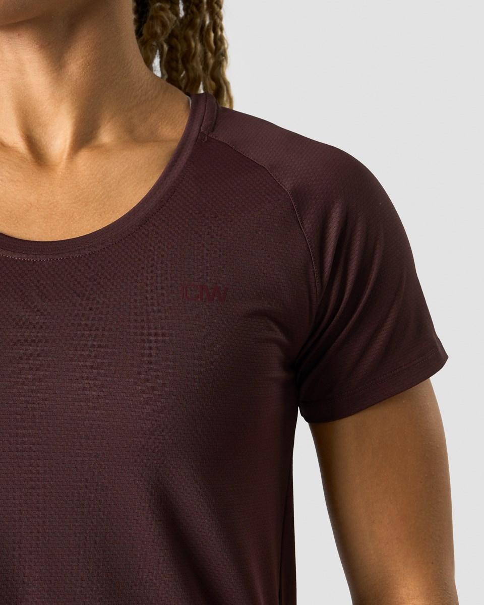 ICIW Stride T-shirt Wmn Burgundy Mörkröda | 497835YVN