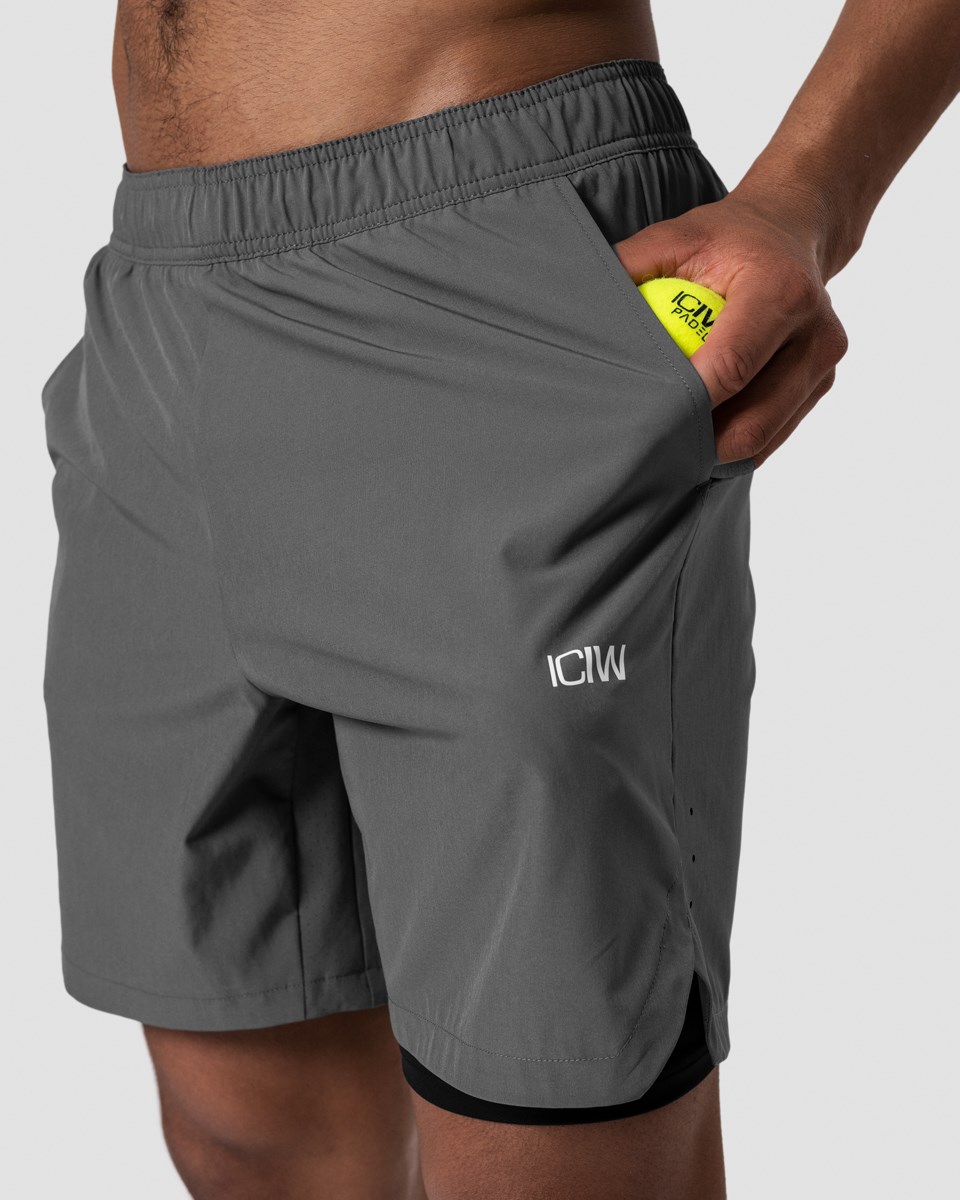 ICIW Tränings 2-in-1 Shorts Dark Mörkgrå | 394501RQP