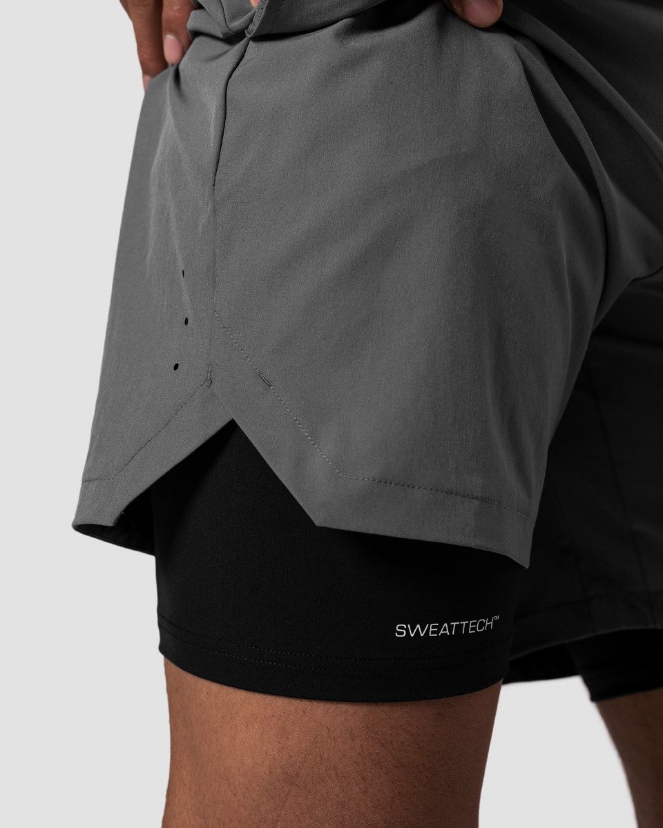 ICIW Tränings 2-in-1 Shorts Dark Mörkgrå | 394501RQP