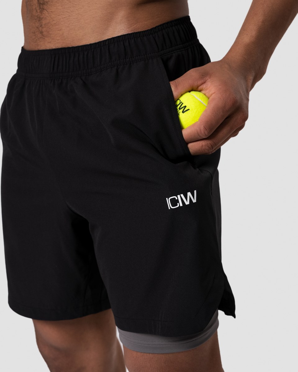 ICIW Tränings 2-in-1 Shorts Svarta | 593128RHD