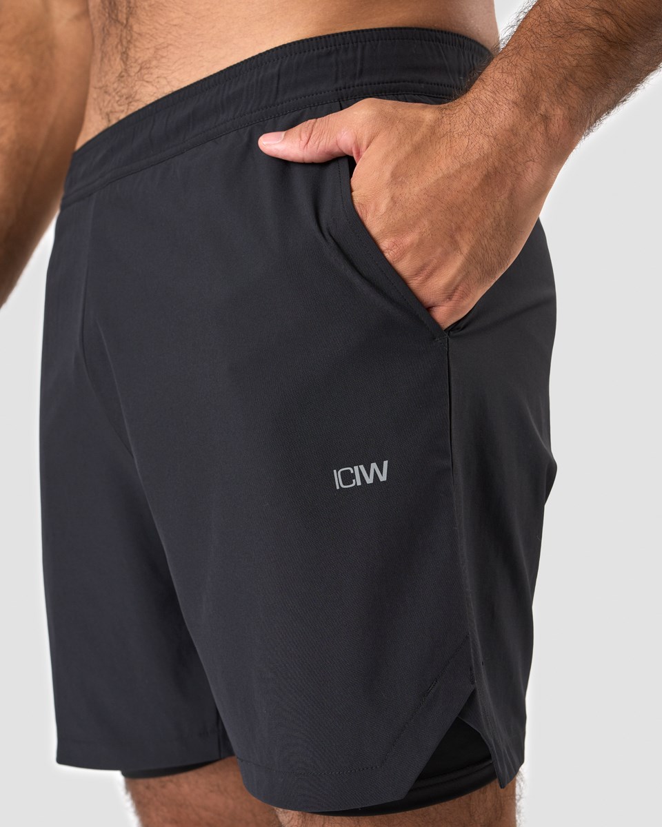 ICIW Tränings 2-in-1 Shorts Svarta | 673480DVN