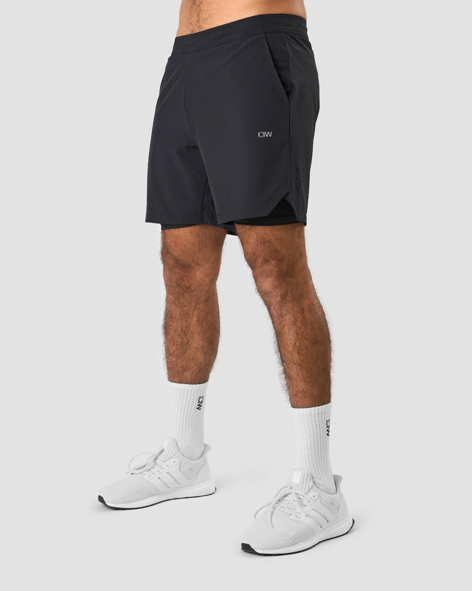 ICIW Tränings 2-in-1 Shorts Svarta | 673480DVN