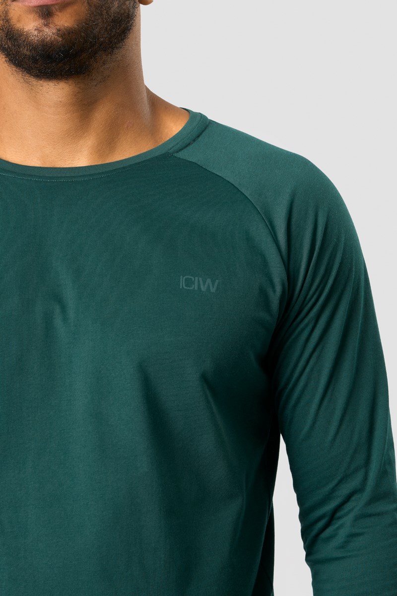 ICIW Tränings Club Raglan Long Sleeve Dk Teal Mörkgröna | 625831QRH