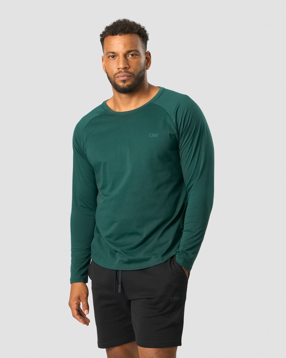 ICIW Tränings Club Raglan Long Sleeve Dk Teal Mörkgröna | 625831QRH