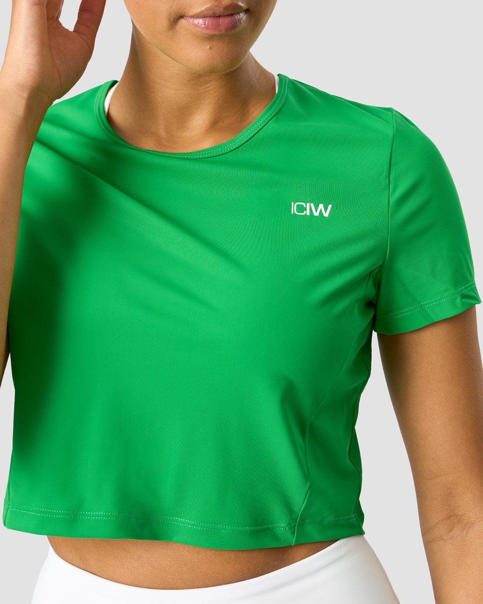 ICIW Tränings Cropped T-shirt Bright Mörkgröna | 960832BDQ