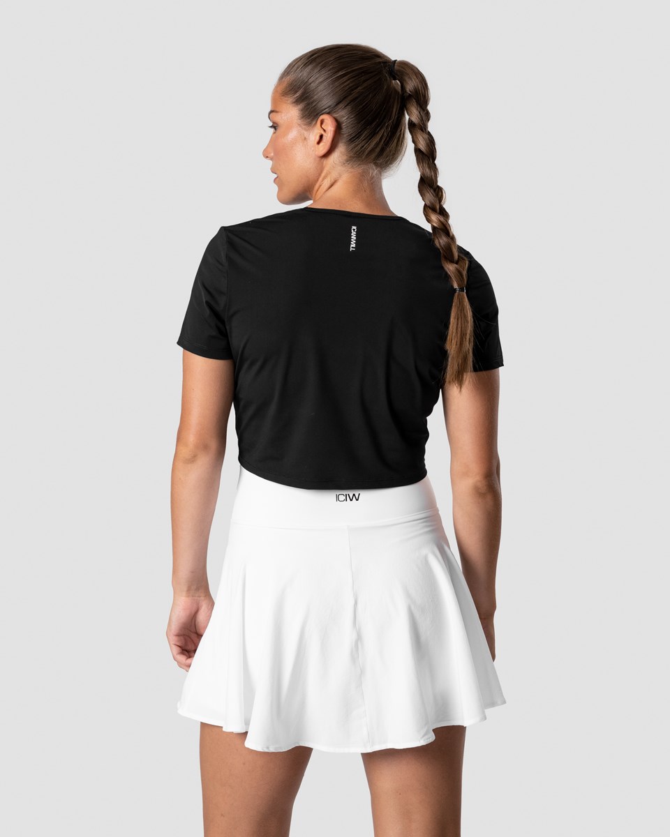 ICIW Tränings Cropped T-shirt Svarta | 701483ODY