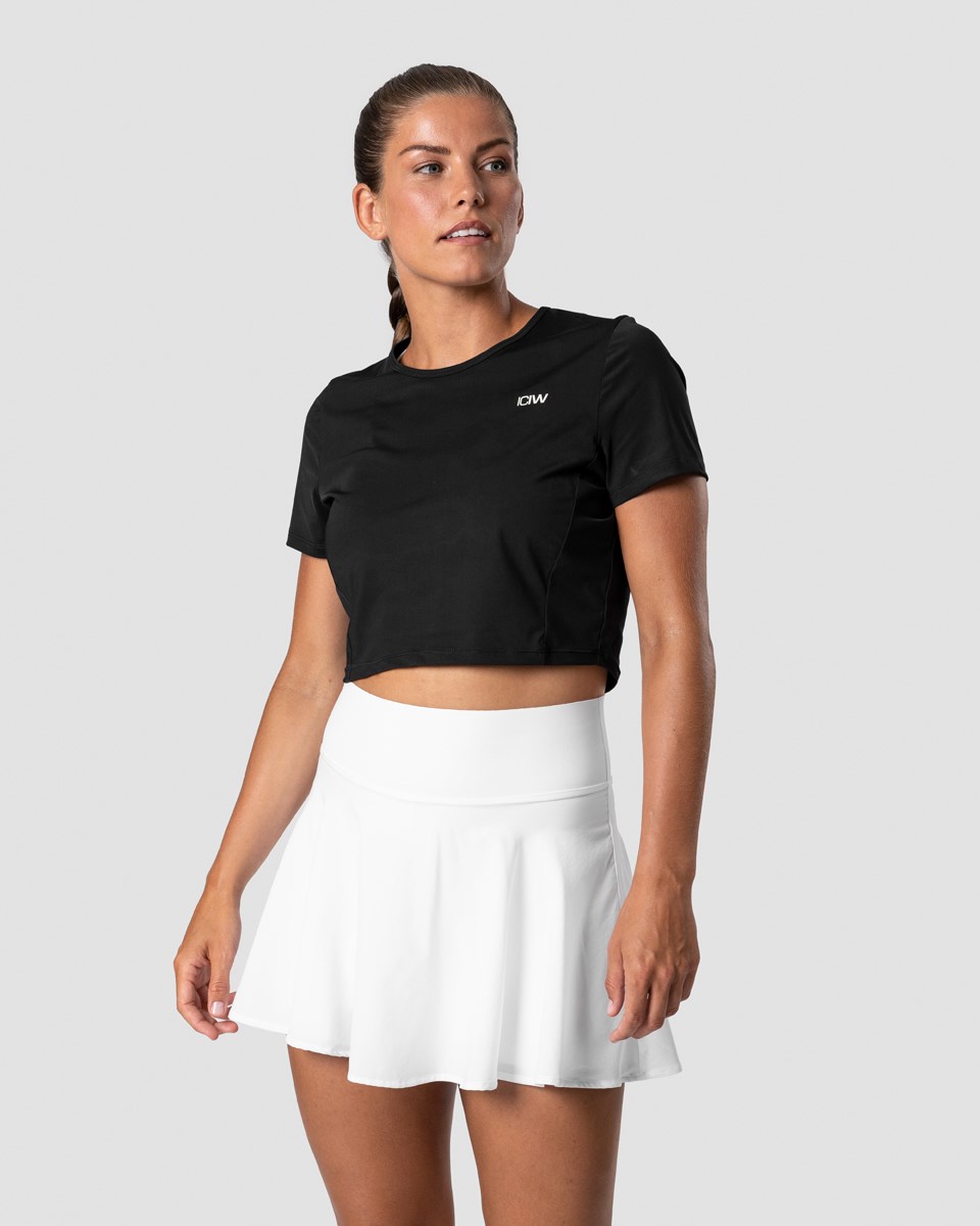 ICIW Tränings Cropped T-shirt Svarta | 701483ODY