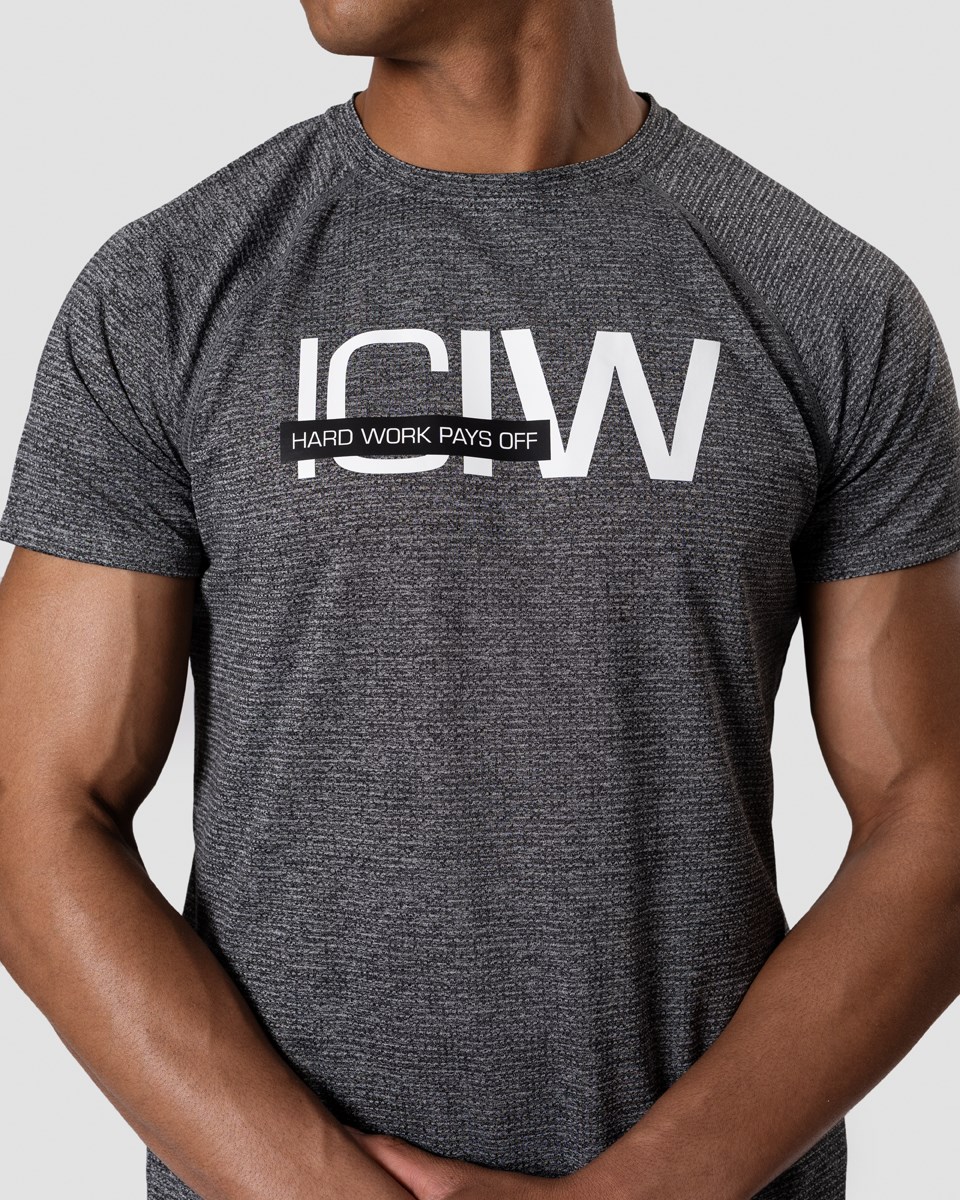 ICIW Tränings Mesh T-shirt Melange Ljusgrå | 569182CHR