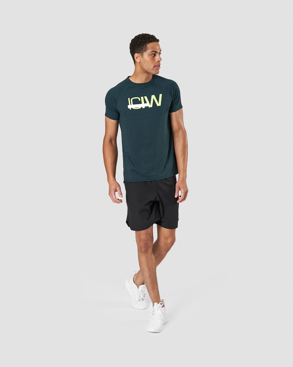 ICIW Tränings Mesh T-shirt Vivid Melange Mörkgröna | 982136GAO