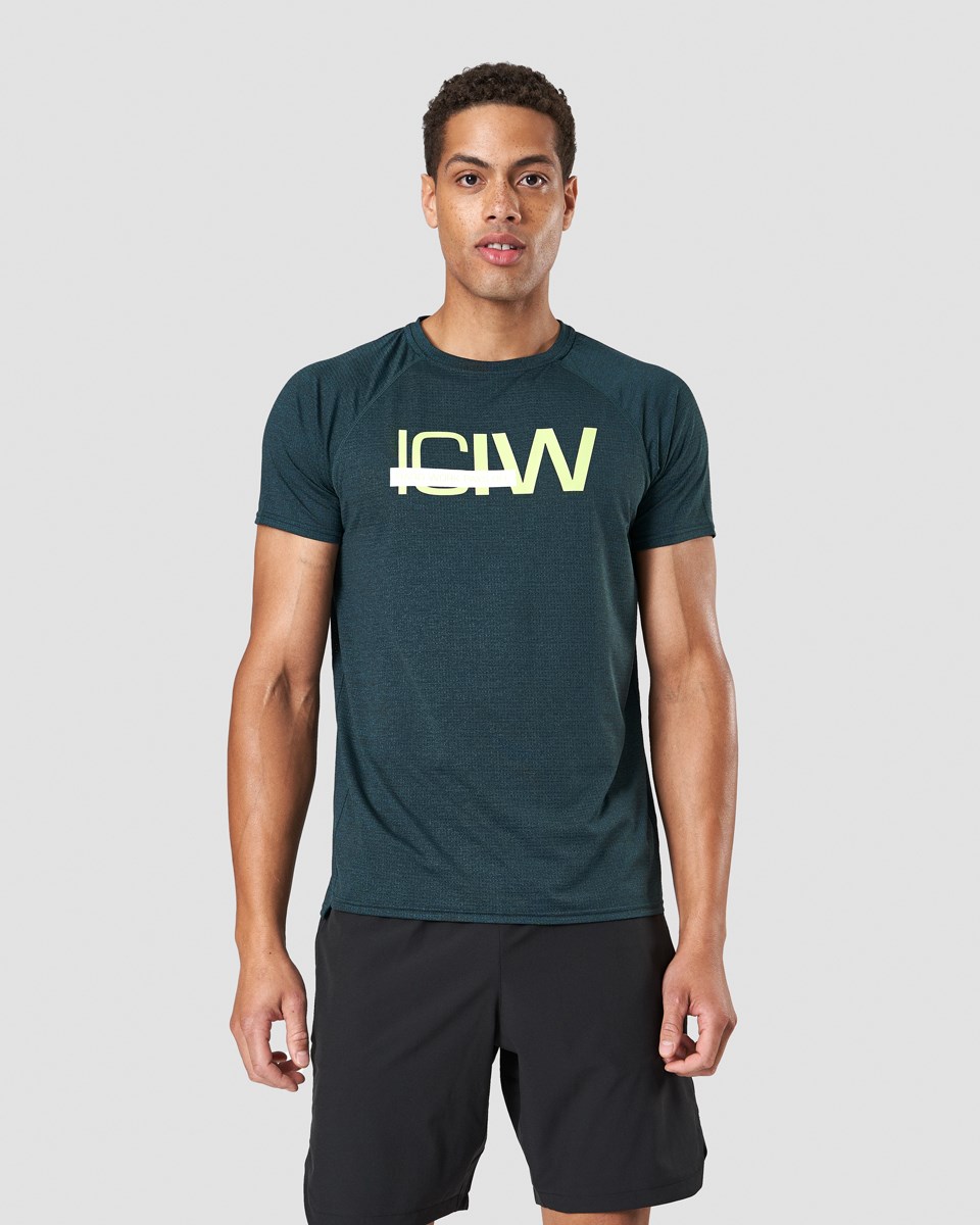 ICIW Tränings Mesh T-shirt Vivid Melange Mörkgröna | 982136GAO