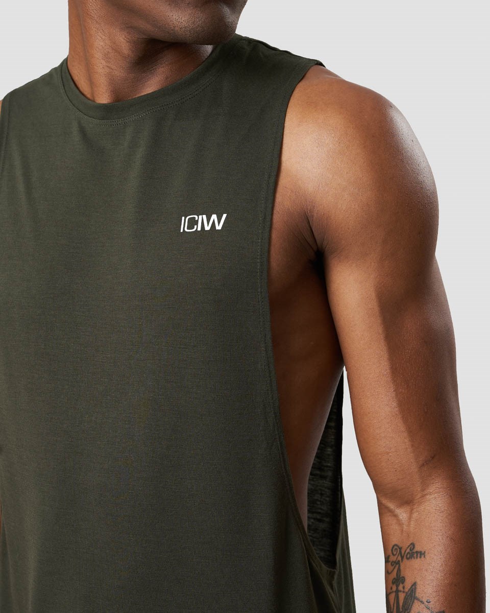 ICIW Tränings Open Tank Top Dark Army Mörkgröna | 524931NGS