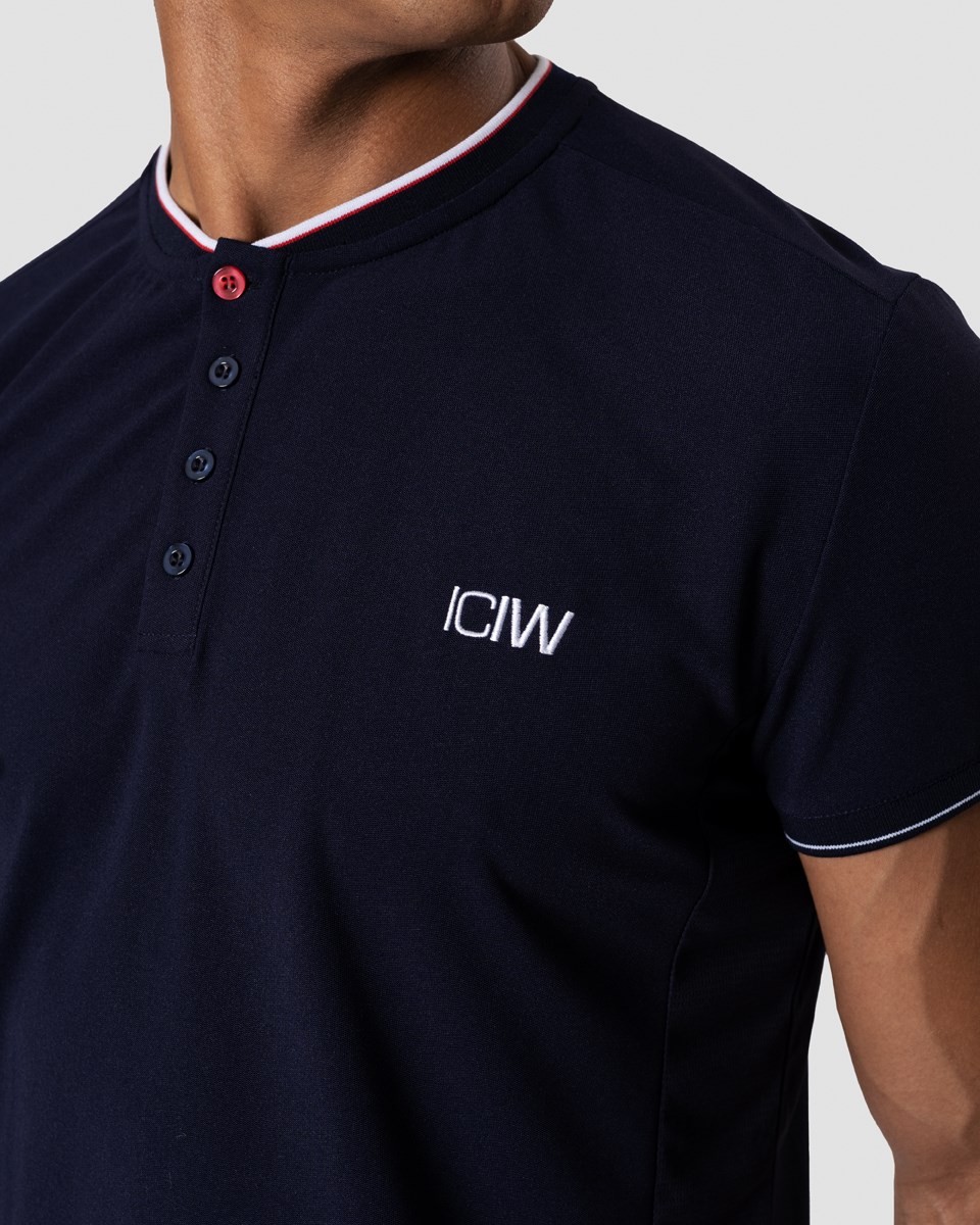 ICIW Tränings Stripe Polo Mörkblå | 824375TNW