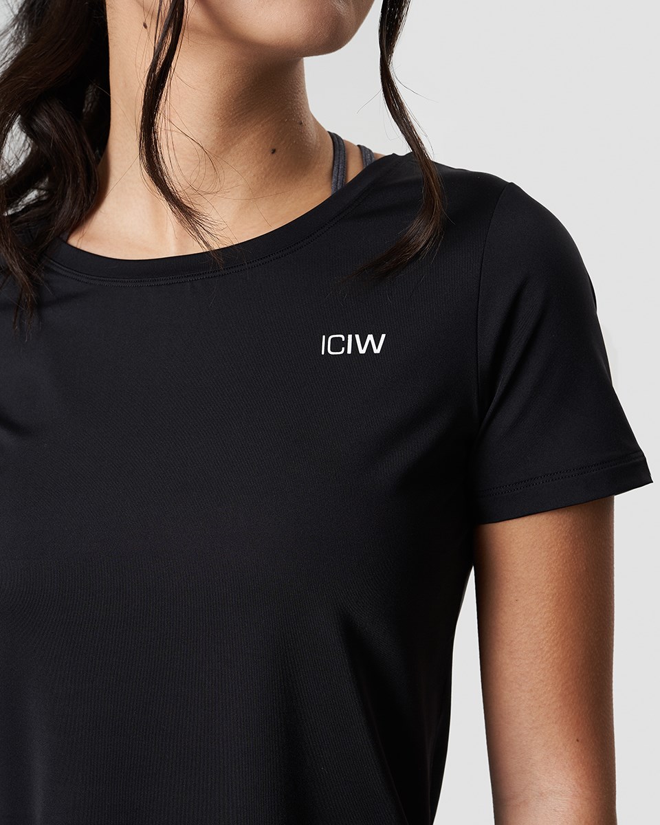 ICIW Tränings T-shirt Wmn Svarta | 467589SGB