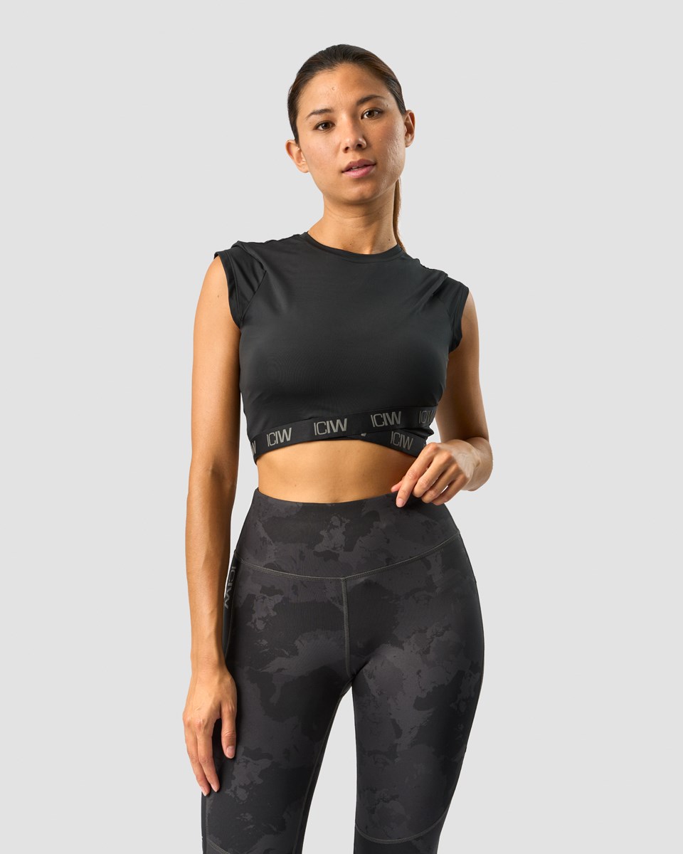 ICIW Ultimate Tränings Cropped T-shirt Svarta | 869754YMO